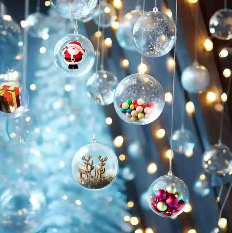 Boules de Noël transparentes et rechargeables 20 pièces